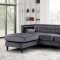 Taylor Sectional Sofa 643 in Grey Velvet Fabric by Meridian