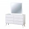 Lennart CM7387WH 5Pc Bedroom Set in White w/Leatherette Panels