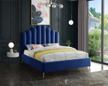 Lily Bed in Navy Velvet by Meridian w/Options [MRB-Lily Navy]