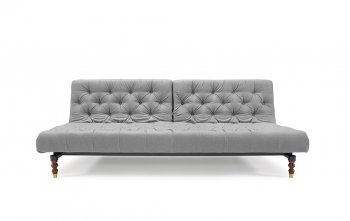 Ifelt Light Grey Fabric Modern Sofa Bed w/Espresso Wood Legs [INSB-Oldschool-Grey]