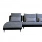 Leather and Fabric Two-Tone Sectional Sofa