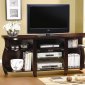 Cappuccino Finish Modern TV Stand w/Generous Shelving