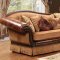 Linda Sectional Sofa in Brown Fabric & Bonded Leather