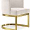 Gianna Dining Chair 718 Set of 2 Cream Velvet Fabric by Meridian