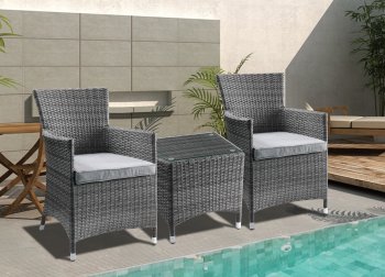 Tashelle 3Pc Patio Bistro Set 45000 in Gray by Acme [AMOUT-45000-Tashelle]