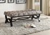 Marlena 4768FA-3S Bench in Grey Medallion Fabric by Homelegance