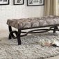 Marlena 4768FA-3S Bench in Grey Medallion Fabric by Homelegance