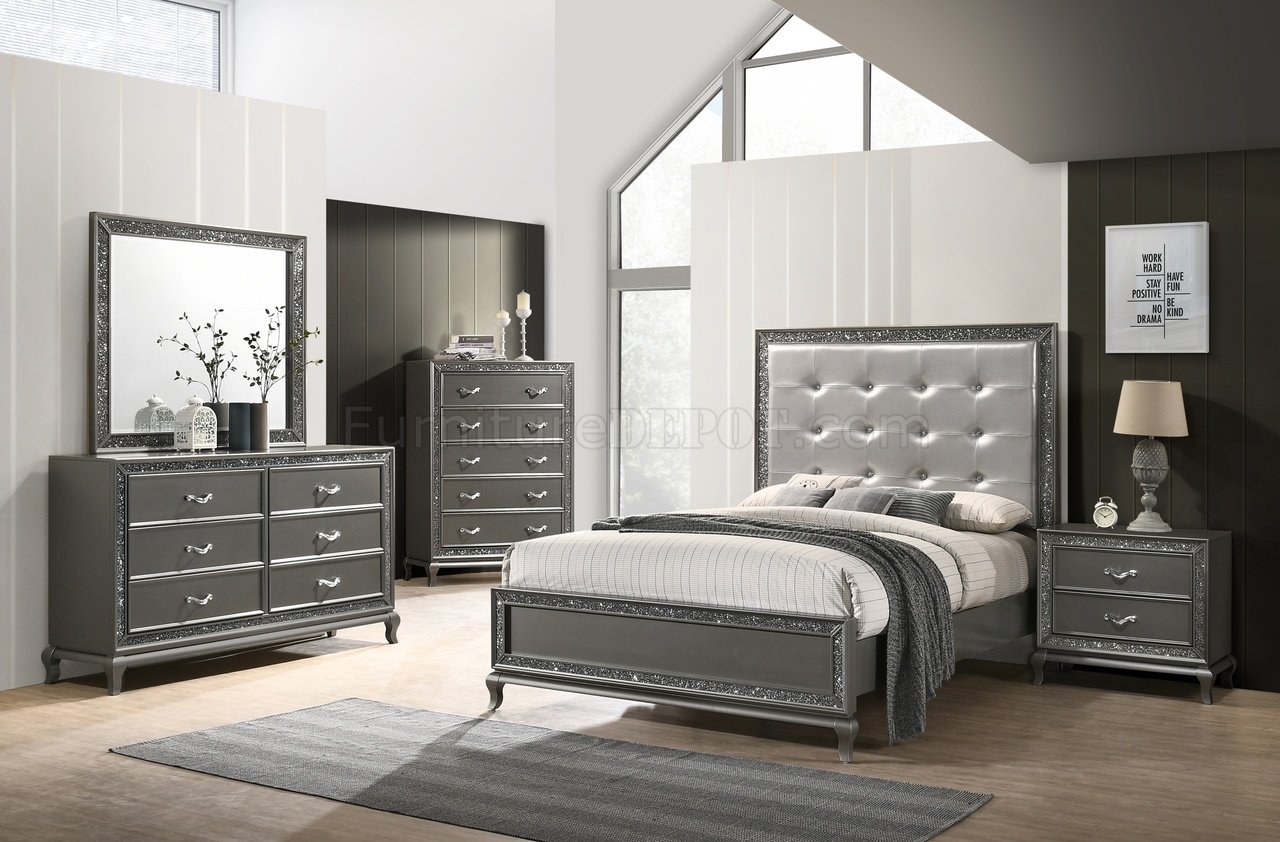 Park Imperial Bedroom 5Pc Set in Pewter by NCFurniture w/Options