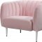 Willow Sofa 687 in Pink Velvet Fabric by Meridian w/Options