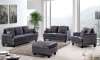 Ferrara Sofa 655 in Grey Velvet Fabric w/Optional Items