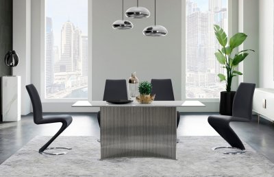 D7070DT Dining Table by Global w/Optional D9002DC-BLK Chairs