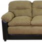 Mocha Fabric and Bicast Modern Loveseat & Sofa Set w/Options