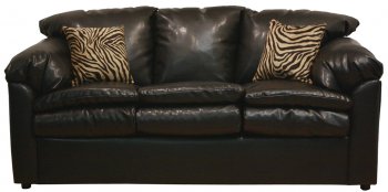 Black Bonded Leather Contemporary Loveseat & Sofa Set w/Options [PMS-7500-Black]