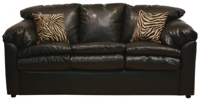 Black Bonded Leather Contemporary Loveseat & Sofa Set w/Options