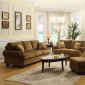 Lush Pecan Velvet Classic Sofa w/Bun Feet & Optional Items