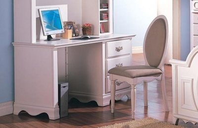 400107 Sophie Computer Desk in White w/Chair by Coaster