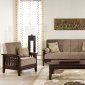 Fume Microfiber Living Room w/Wooden Frame & Sleeper Sofa