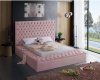 Bliss Bed in Pink Velvet Fabric by Meridian w/Options