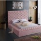 Bliss Bed in Pink Velvet Fabric by Meridian w/Options