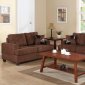 F7575 Sofa & Loveseat Set in Chocolate Microfiber by Boss