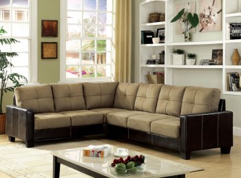 CM6453 Lavena Sectional Sofa in Microfiber & Leatherette [FASS-CM6453 Lavena]