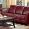 Red Bycast Leather Elegant Contemporary Living Room