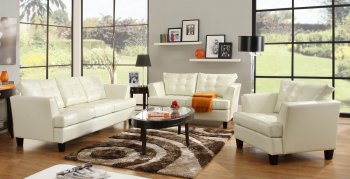 9994WHT Della Sofa by Homelegance in White Bonded Leather [HES-9994WHT Della]