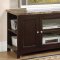 Deep Mocha Finish Contemporary TV Stand w/Marble Top