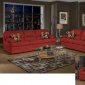 6525 Clara Sofa & Loveseat Set in Burgundy Fabric by Chelsea