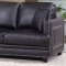 Ferrara Sofa 655 in Black Bonded Leather w/Optional Items