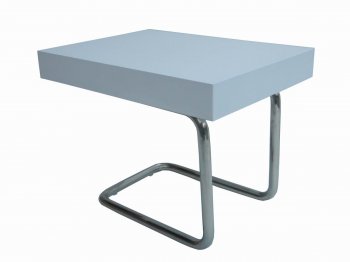 White Finish Modern End Table w/Metal Base [GRCT-TA-01S-WH]