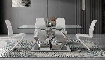 D1675DT Dining Table by Global w/Optional D9002DC White Chairs [GFDS-D1675DT-D9002DC-WHT]