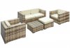 Malibu 5Pc Patio Sofa Set by Modway in Sepia & White