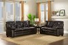 Charley Sofa & Loveseat Set 9715PU in Brown Vinyl by Homelegance