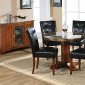 Medium Brown Cherry Dinette w/Round Marble-Like Table Top