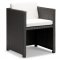 Black&White Modern Outdoor Dinette Set w/Frosted Glass Top Table