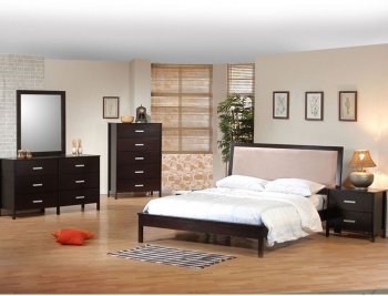 Dark Cappuccino Finish Contemporary Bedroom with Platform Bed [CRBS-183-200101]