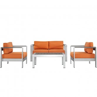 Shore Outdoor Patio Sofa 4Pc Set Choice of Color 2567 by Modway