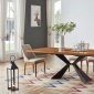 1712 Dining Table Walnut & Black by ESF w/Optional 1711 Chairs