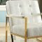 Sienna Accent Chair CM-AC6262GL-WH 2Pc Set in White & Gold