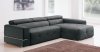 8065 Sectional Sofa in Black Bonded Leather by American Eagle