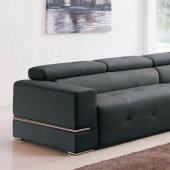 8065 Sectional Sofa in Black Bonded Leather by American Eagle