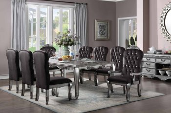 Leonora Dining Table 63140 in Vintage Platinum by Acme w/Options [AMDS-63140 Leonora]