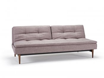 Dublexo Sofa Bed in Gray Fabric by Innovation w/Dark Wood Legs [INSB-Dublexo Dark Wood Legs-505]