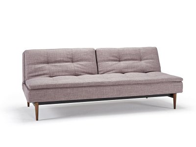 Dublexo Sofa Bed in Gray Fabric by Innovation w/Dark Wood Legs