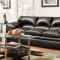 8052 Sofa in Onyx Black Faux Leather w/Options