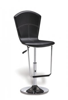 Black Faux Leather Modern Bar Stool With High Back [GFBA-260BS-BL]