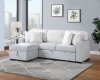 U0204 Sectional Sofa Bed in Light Gray & White Fabric by Global