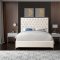 Cruz Bed in Cream Velvet Fabric by Meridian w/Options