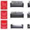 Mobetto Sofa Bed Convertible in Gray Fabric by Mobista w/Options